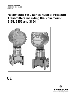 Manual: Rosemount 3150 Series Nuclear Pressure Transmitters including the Rosemount 3152, 3153 and 3154