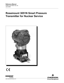 Manual: Rosemount 3051N Smart Pressure Transmitter for Nuclear Service