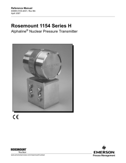 Manual: Rosemount 1154 Series H Alphaline&reg; Nuclear Pressure Transmitter