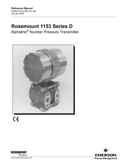 Manual: Rosemount 1153 Series D Alphaline&reg; Nuclear Pressure Transmitter