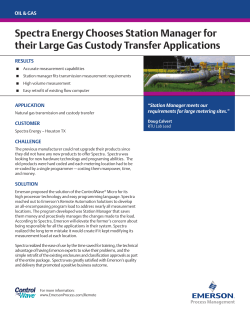 Spectra Energy Chooses Station Manager for their Large Gas Custody Transfer Applications