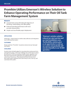 Promhim Utilizes Emerson&rsquo;s Wireless Solution to Enhance Operating Performance on Their Oil Tank Farm Management System