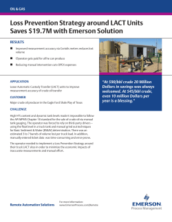 Loss Prevention Strategy around LACT Units Saves $19.7M with Emerson Solution