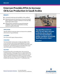 Emerson Provides RTUs to Increase Oil Gas Production in Saudi Arabia
