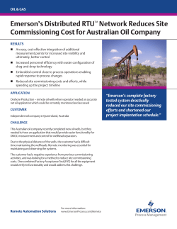 Emerson&rsquo;s Distributed RTU&trade; Network Reduces Site Commissioning Cost for Australian Oil Company