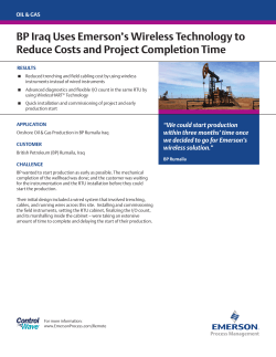 BP Iraq Uses Emerson’s Wireless Technology to Reduce Costs and Project Completion Time