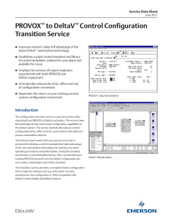 PROVOX to DeltaV Control Configuration Transition Service