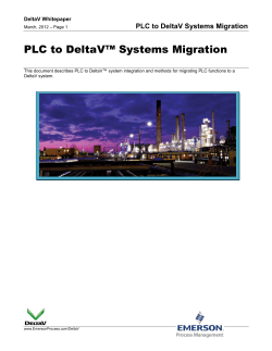 PLC to DeltaV&trade; Systems Migration