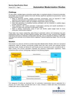 Automation Modernization Studies