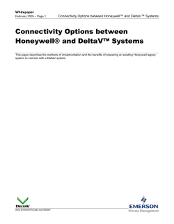 Connectivity Options between Honeywell&reg; and DeltaV&trade; Systems