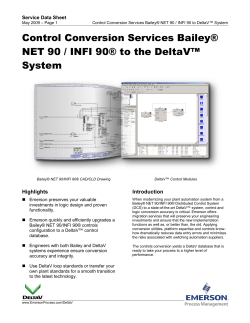 Control Conversion Services Bailey&reg; NET 90/INFI 90 to the DeltaV&trade; System