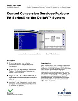 Control Conversion Services&mdash;Foxboro I/A Series&reg; to the DeltaV&trade; System