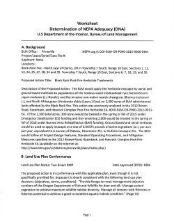 Determination of NEPA Adequacy