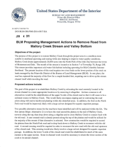 DOI-BLM-OR-P040-2014-0017-EA Mallory Creek Road Re-route