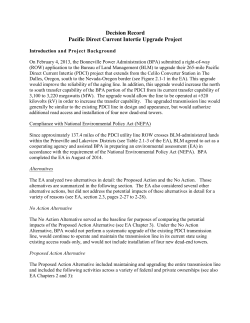 Pacific Direct Intertie Upgrade Revised Decision Record