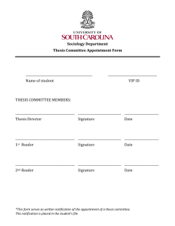 Sociology Thesis Committee Appointment Form