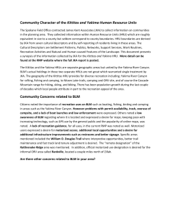 Community Character of the Kittitas and Yakima Human Resource Units