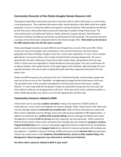 Community Character of the Chelan-Douglas Human Resource Unit