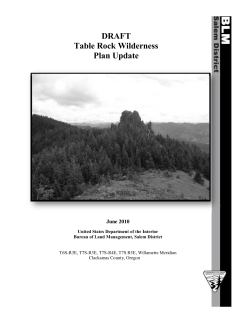 Draft Table Rock Wilderness Update