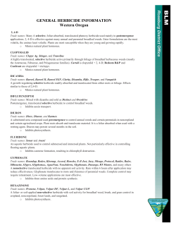 General Herbicide Information for Western Oregon