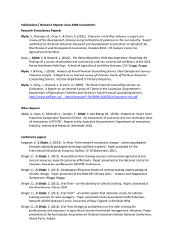 Dr Glyde's publications