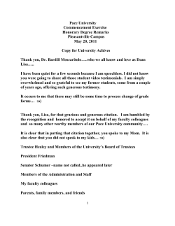 Read Dr. Joseph M. Pastore, Jr. s speech