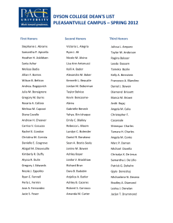 Spring 2012 Pleasantville Campus Dean s List