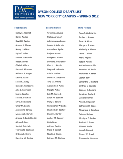 Spring 2012 New York City Campus Dean s List