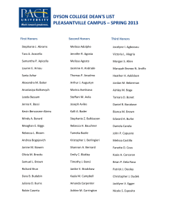 Spring 2013 Pleasantville Campus Dean s List