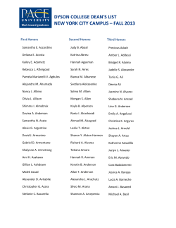 Fall 2013 New York City Campus Dean s List