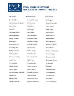 Fall 2015 New York City Campus Dean s List