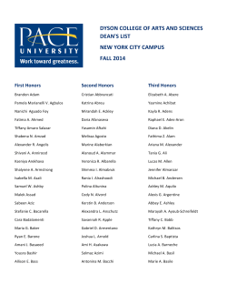 Fall 2014 New York City Campus Dean s List