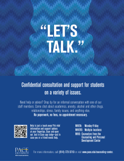 Let's Talk Pace University poster