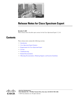 Release Notes for Cisco Spectrum Expert 3.2.141