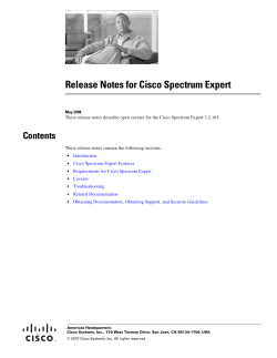 Release Notes for Cisco Spectrum Expert 3.2.163