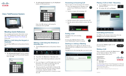 Quick Meeting Reference Guide for the Cisco TelePresence System, Software Release TX 6 and Later