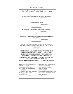 Amicus Brief: Gonzales v. Carhart; Gonzales v. Planned Parenthood