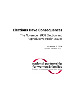 The November 2008 Election and Reproductive Health Issues