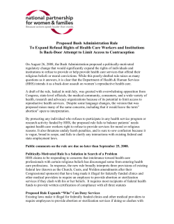 Proposed HHS Reg Backgrounder