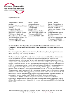 NPWF Comments on Interim Final Rule - Preventive Services