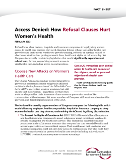 Access Denied: How Refusal Clauses Hurt Women&rsquo;s Health