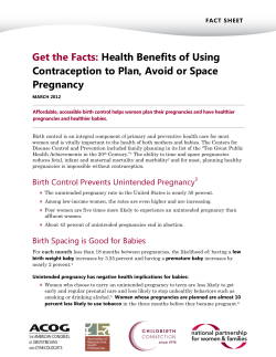 Get the Facts: Health Benefits of Using Contraception to Plan, Avoid or Space Pregnancy