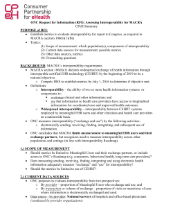 CPeH Summary: MACRA Interoperability RFI (04-26-16)