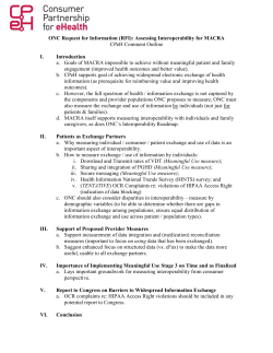 CPeH Outline: MACRA Interoperability RFI