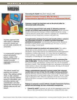 The Role of Consent in a Comprehensive Privacy and Security Strategy