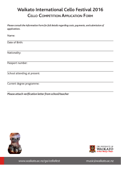 Cello Competition Application Form