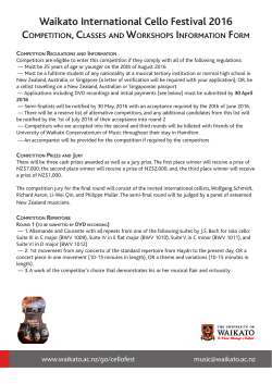 Competition, Classes and Workshops Information Form