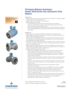 Daniel Ultrasonic Flow Meters - 3410 Series Gas Ultrasonic Flow Meters Firmware Technical Bulletin