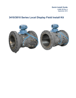 Daniel Ultrasonic Flow Meter - 3410/3810 Series Local Display Field Install Kit - Quick Install Guide