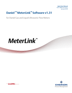 Daniel Ultrasonic Flow Meters - MeterLink Software Quick Start Manual